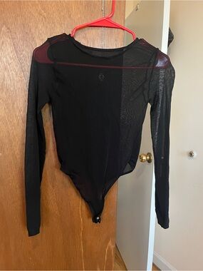 Wolford Black Sheer Long-Sleeve Bodysuit